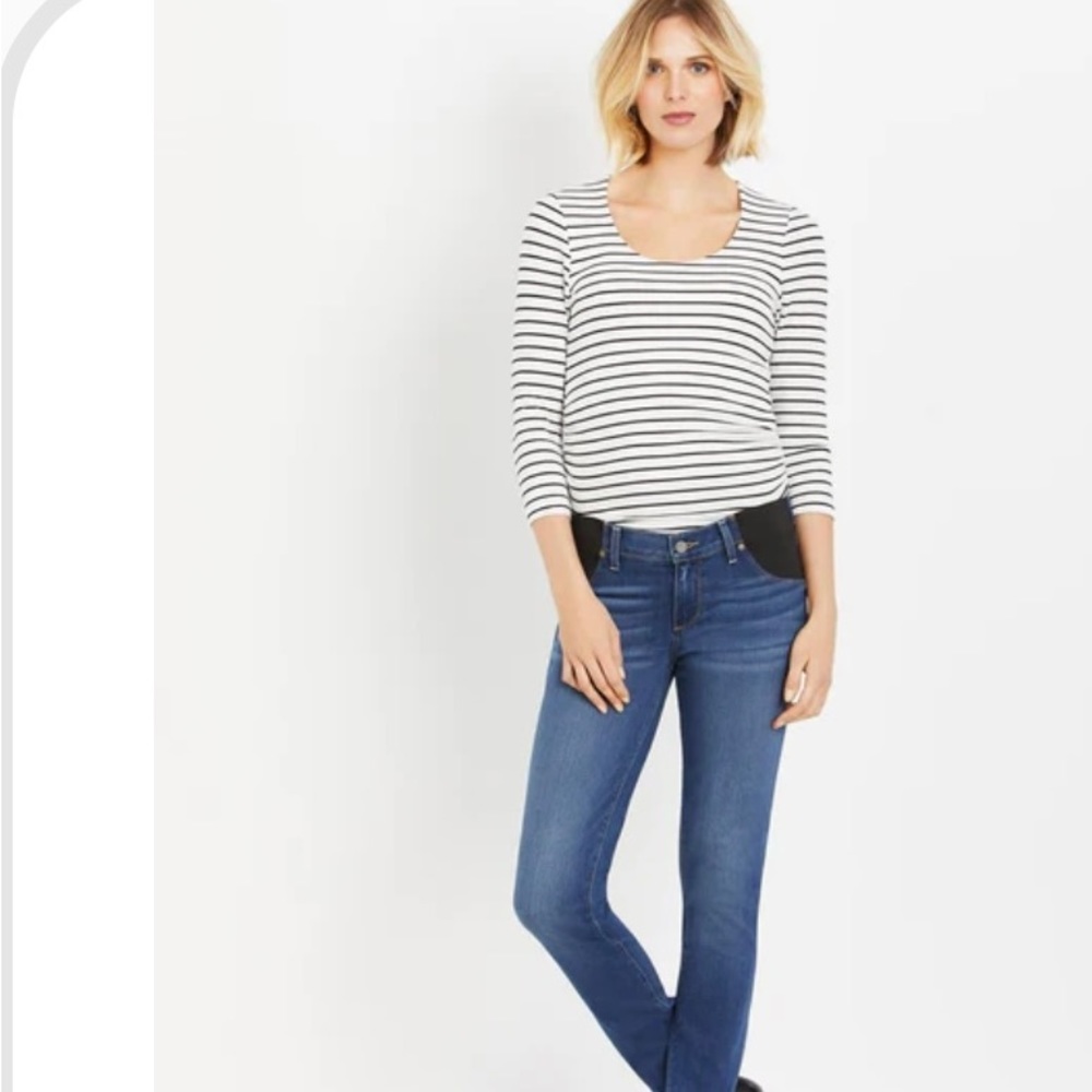 Paige Side Panel Verdugo Ankle Skinny Leg Maternity Jeans.  NWOT.